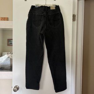 Lee Jeans Women labeled 29x31 Black High Rise Denim Pants Made in Mexico